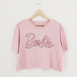 NEW Barbie Cropped Graphic Tee